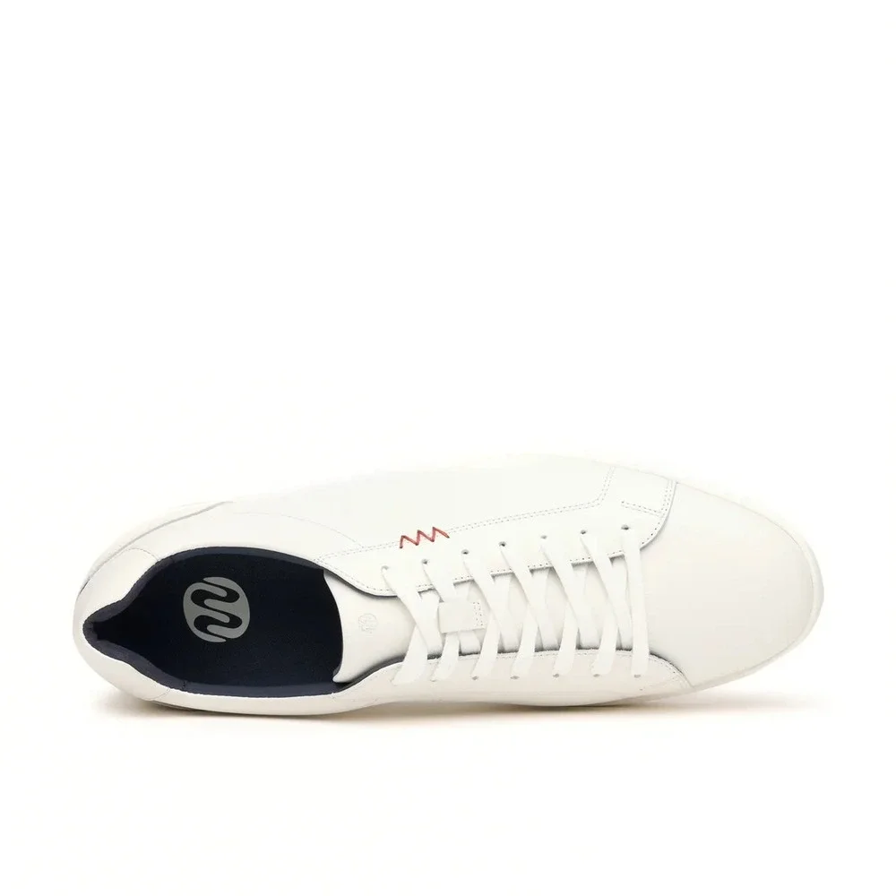 Deming THE DOWNTOWNER Italian Leather Recovery Sneakers Comfort Shoes Bone 11.5
